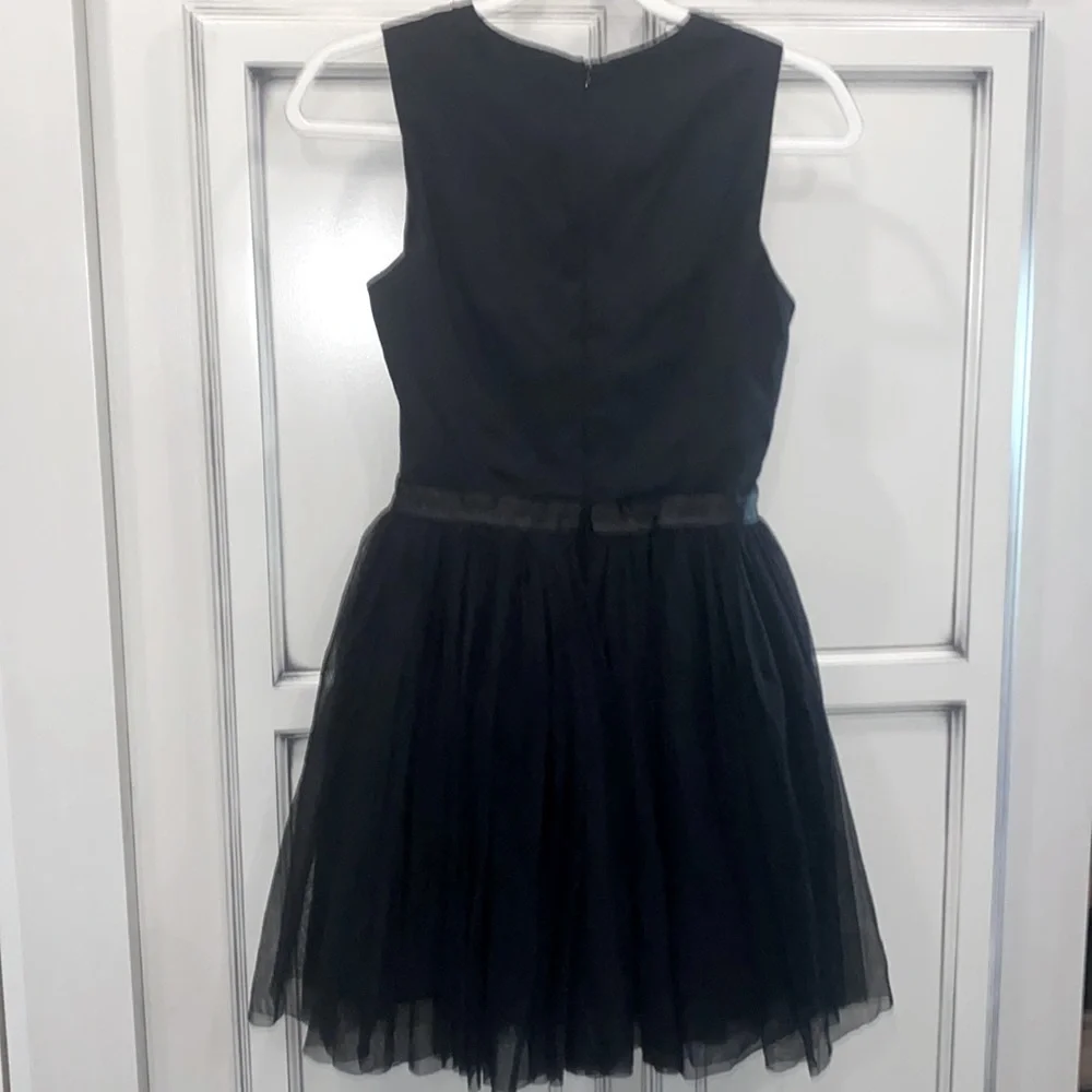 Needle & Thread Black Folk sequins cocktail dress  Embellished Tulle skirt 2